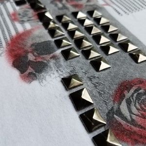 Premium biker studded tank white MD